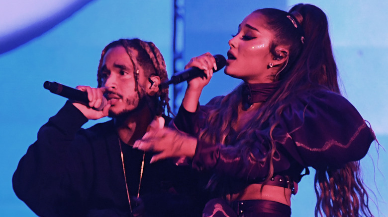 Mikey Foster and Ariana Grande performing