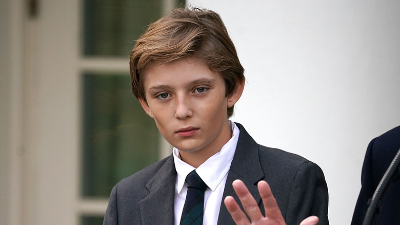 Barron Trump with blank expression