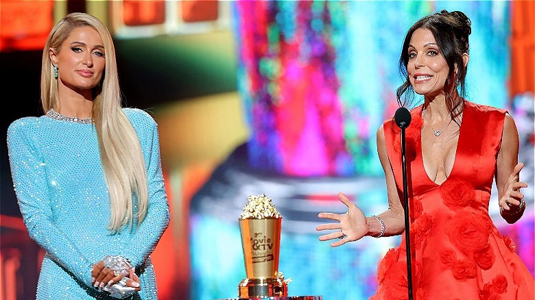 Paris Hilton presenting Bethenny Frankel with MTV Awards