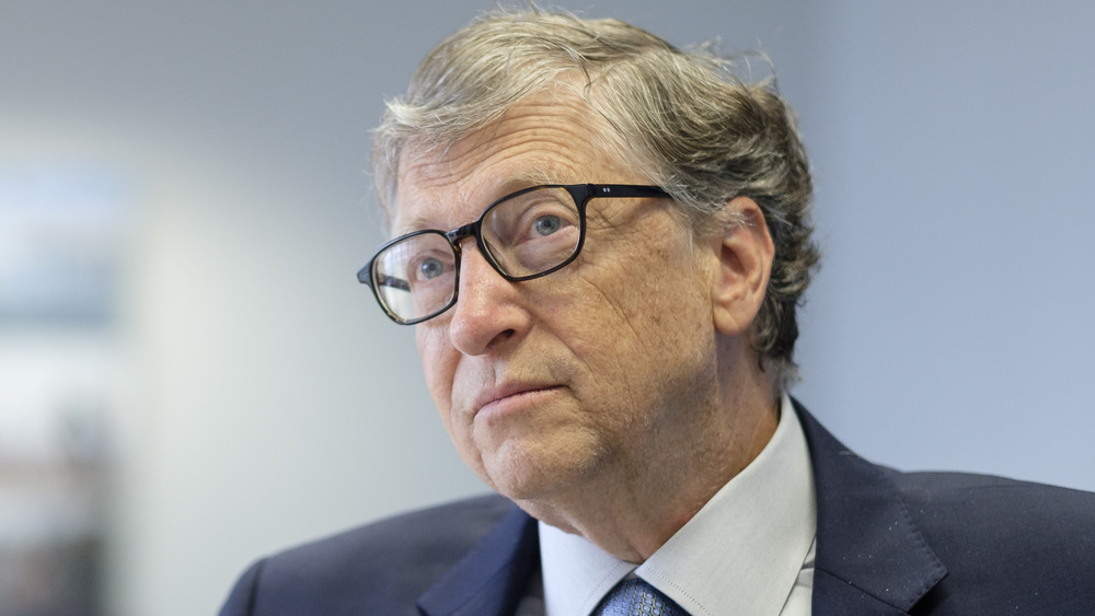 Bill Gates looks serious during an interview