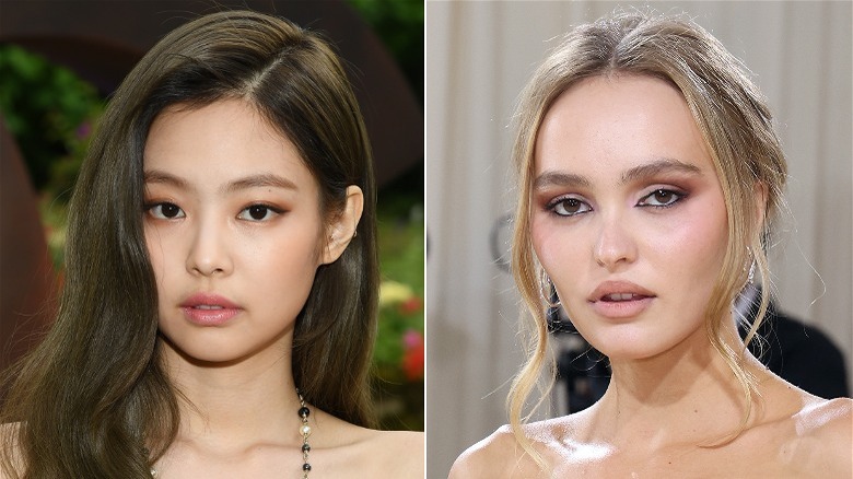 Jennie Kim, Lily-Rose Depp split image