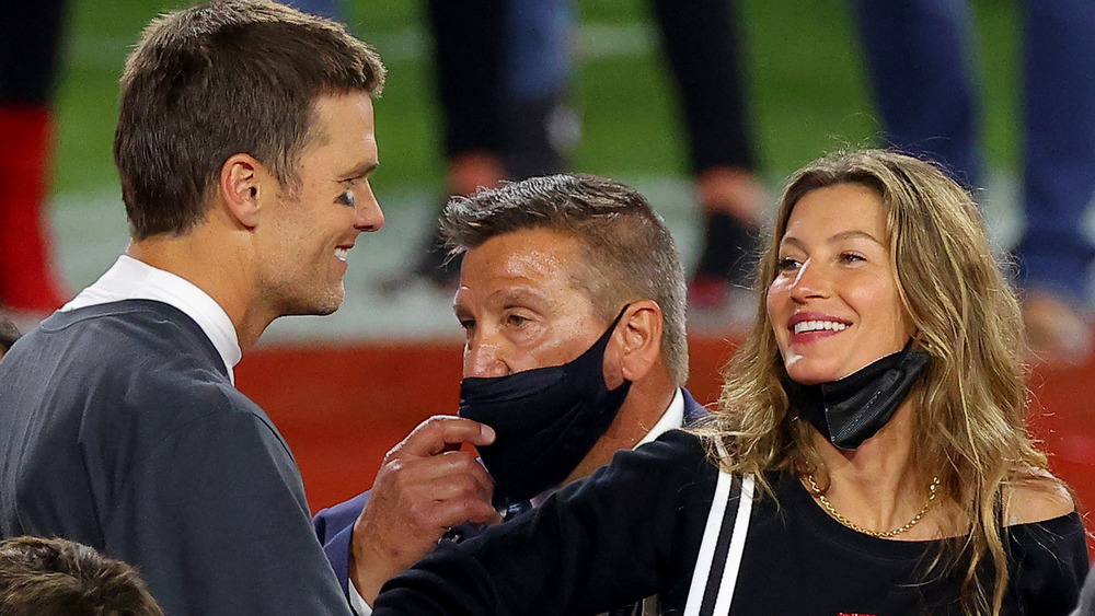 Gisele Bundchen and Tom Brady smile after his Super Bowl win