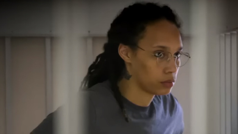 Brittney Griner with glasses on