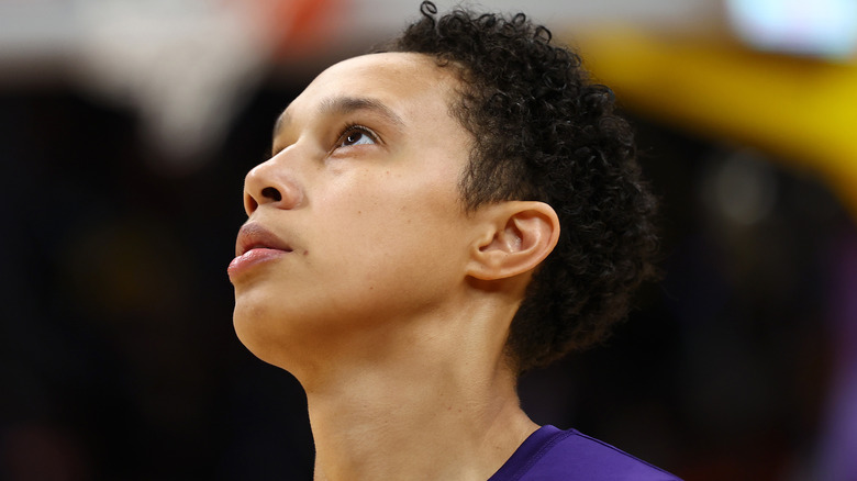 Brittney Griner looking up