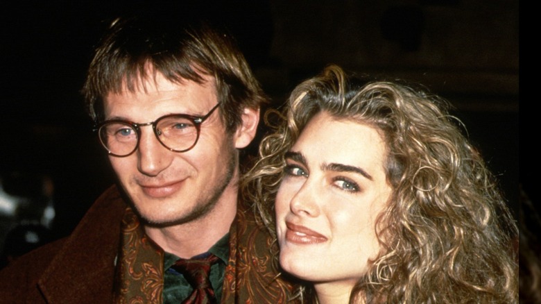 Liam Neeson and Brooke Shields smiling