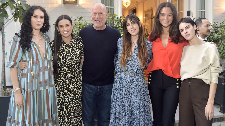 Bruce Willis with his family