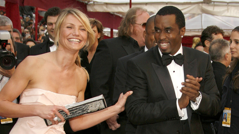 Cameron Diaz and Diddy laughing