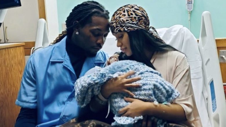 Cardi B and Offset with newborn son