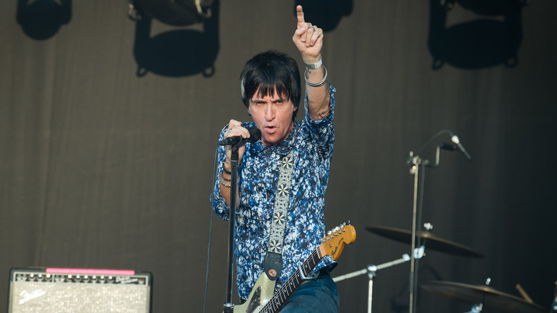 Johnny Marr pointing