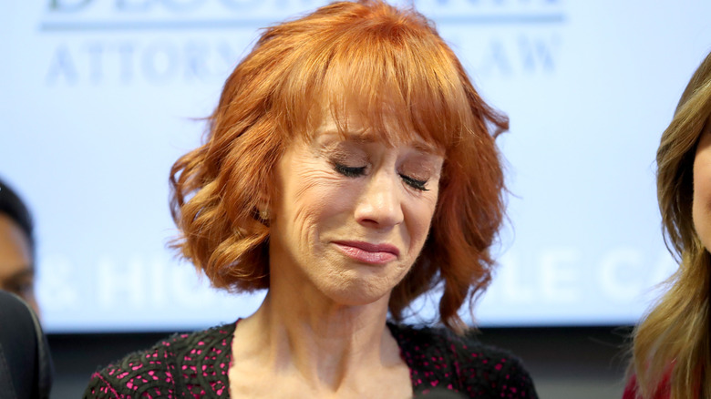 Kathy Griffin with distressed expression