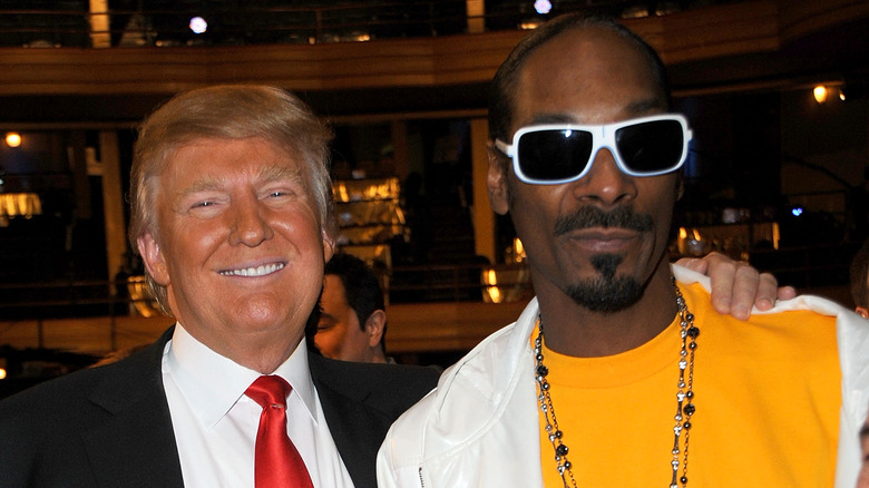 Donald Trump with arm around Snoop Dogg