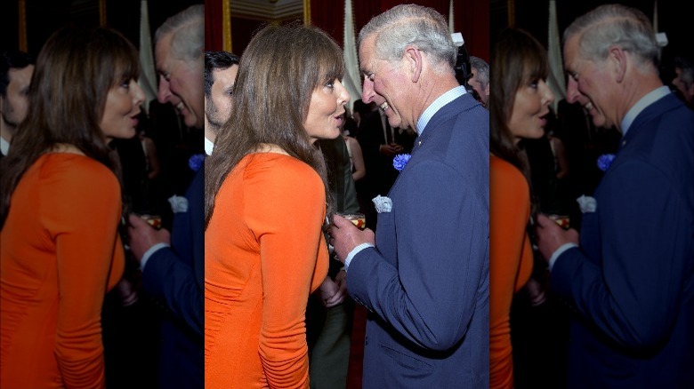 Carol Vorderman shares a laugh with Charles