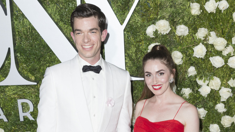 John Mulaney and Anna Marie Tendler on the red carpet