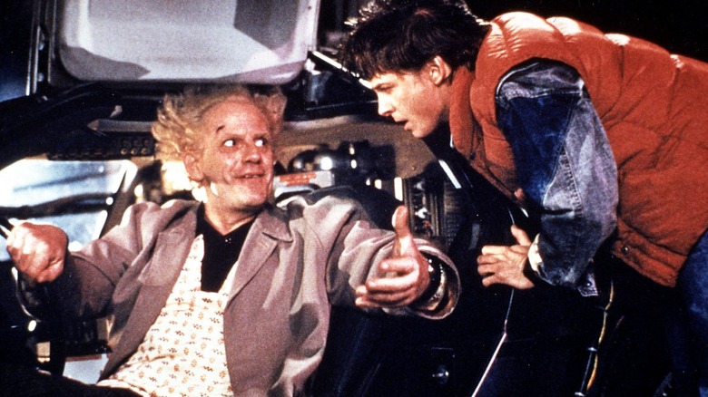 Back to the Future production still Doc and Marty