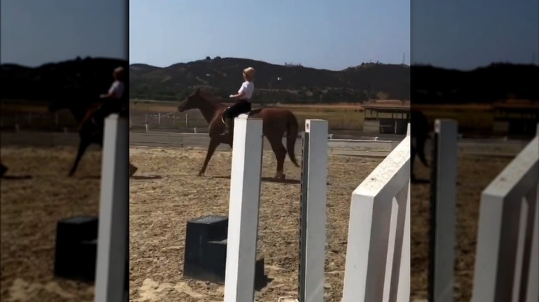 Britney Spears riding a horse