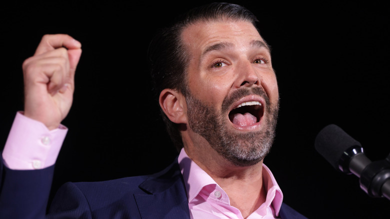 Donald Trump Jr. speaking at rally