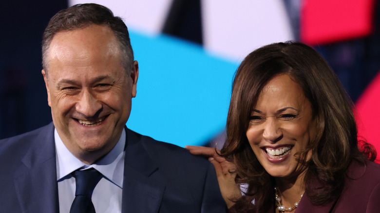 Douglas Emhoff and Kamala Harris smiling