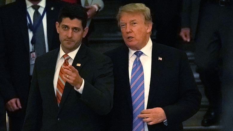 paul ryan pointing and walking with donald trump