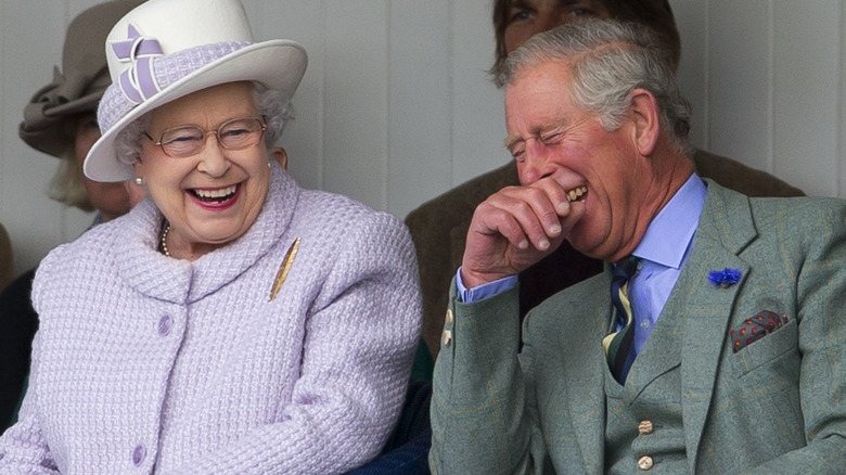 Prince Charles Queen Elizabeth laughing