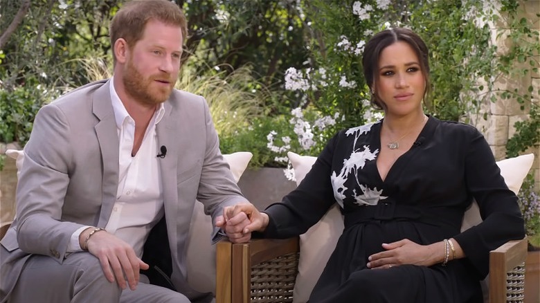 Prince Harry and Meghan Markle during Oprah interview