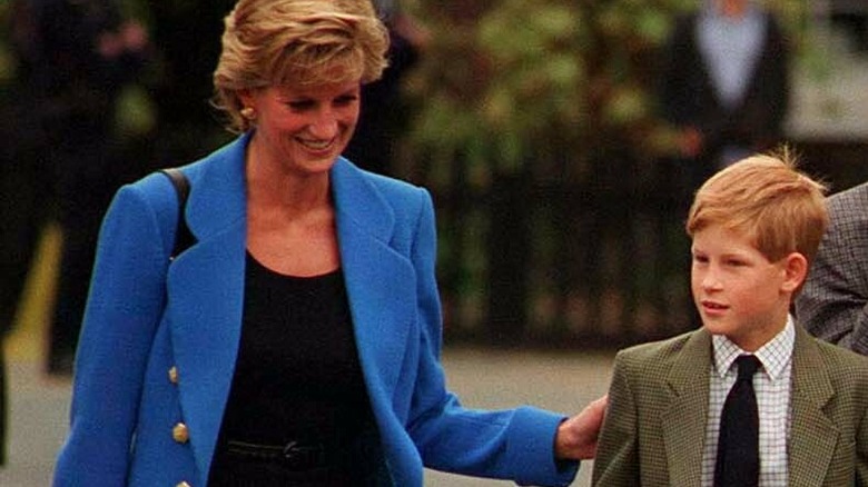 Young Prince Harry and Princess Diana