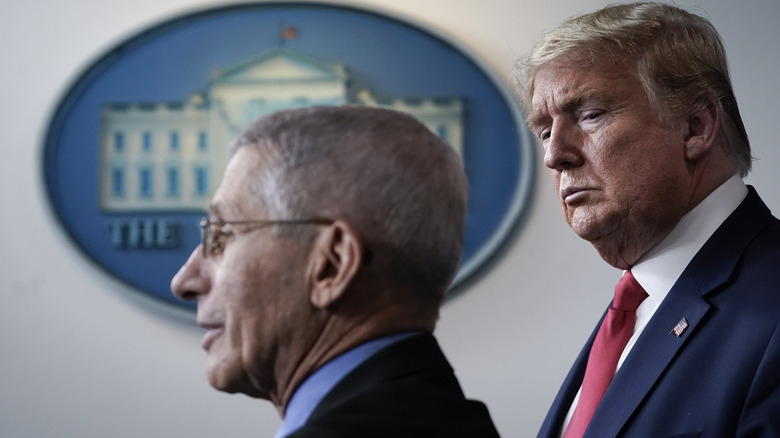 Anthony Fauci and Donald Trump