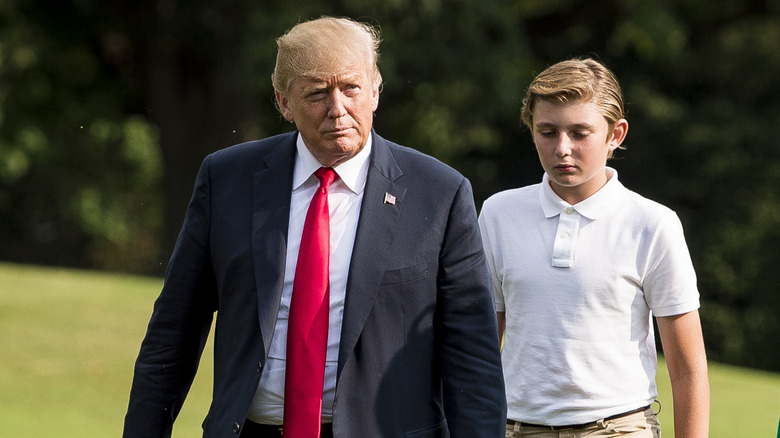 Donald Trump Barron Trump walking