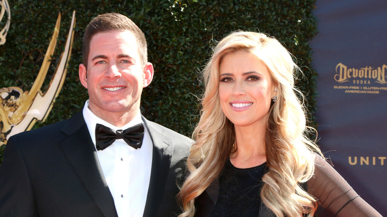 Tarek El Moussa and Christina Haack smiling at event