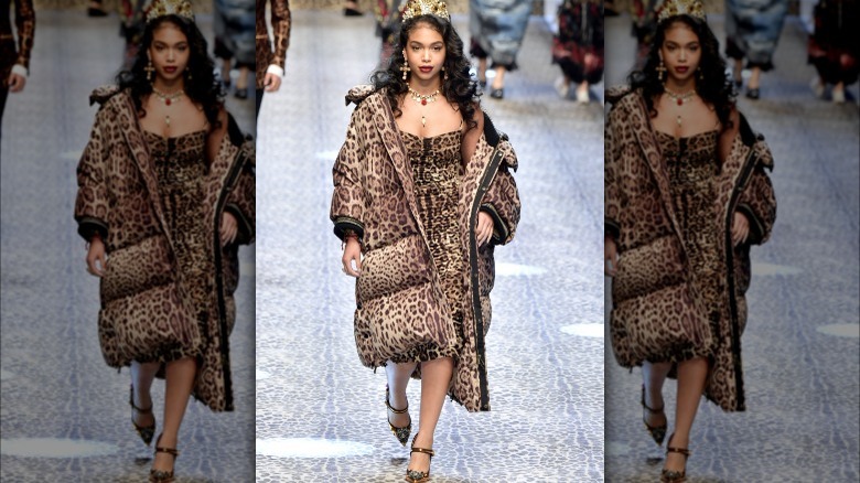 Lori Harvey walking Dolce & Gabbana runway