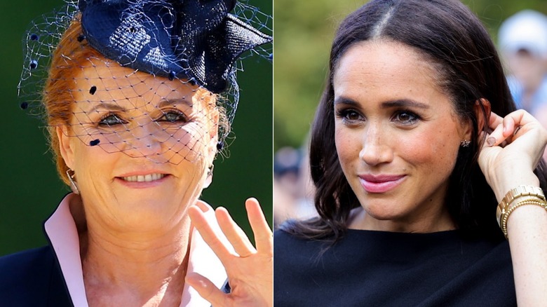 Sarah Ferguson and Meghan Markle split image