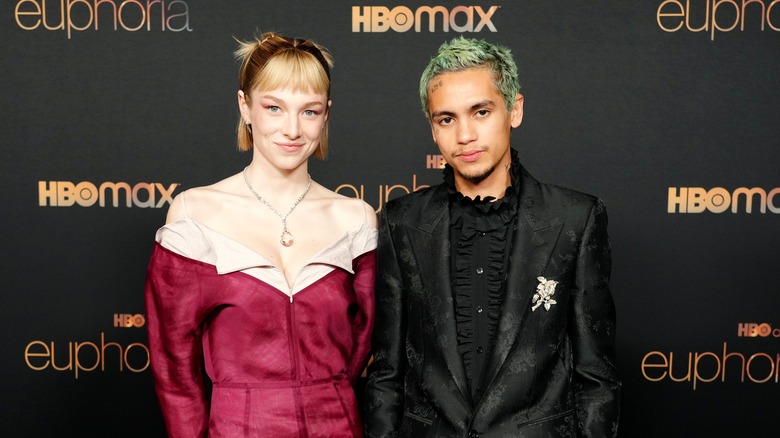 Hunter Schafer and Dominic Fike posing together