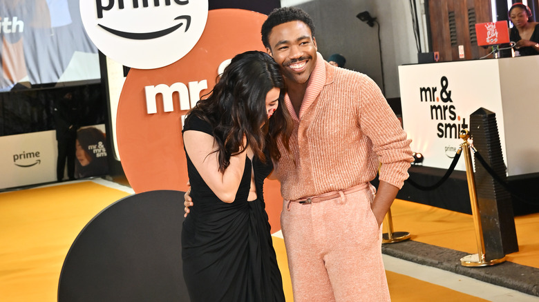 Maya Erskine laughing with Donald Glover