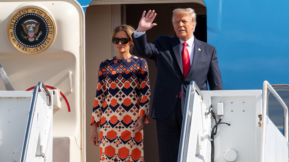 Melania and Donald Trump land in Palm Beach