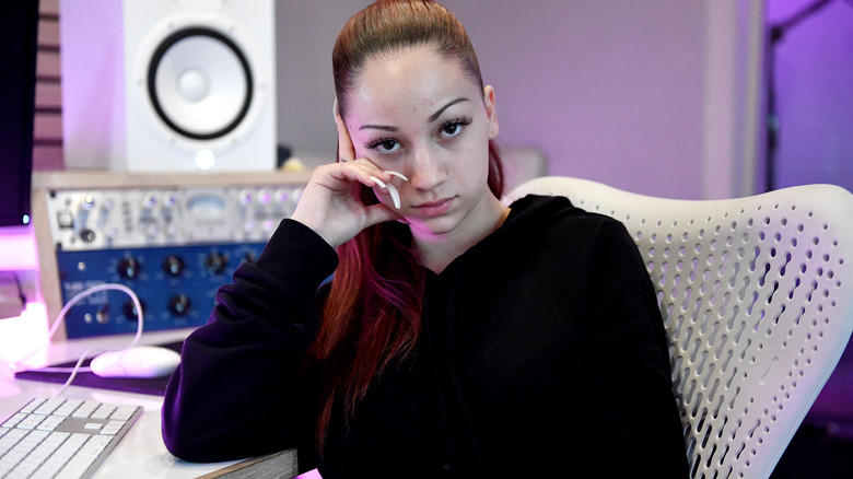 Bhad Bhabie, real name Danielle Bregoli, attends a recording session at Atlantic Records Studios on March 13, 2018 in Los Angeles, California.