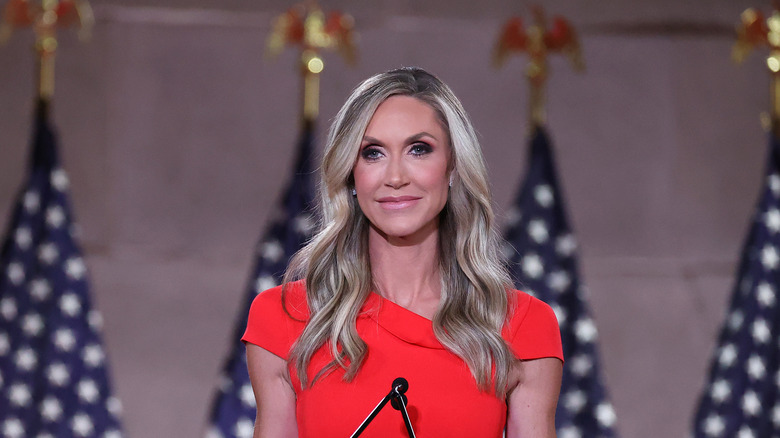 Lara Trump speaking on stage