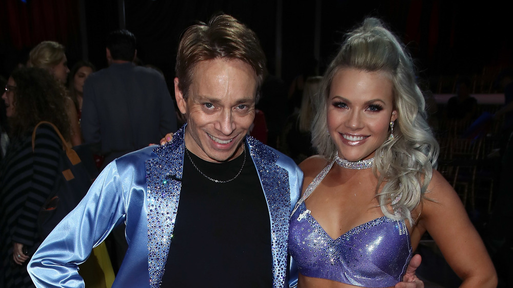 Chris Kattan and Witney Carson smiling on Dancing With The Stars