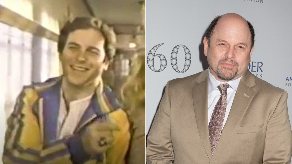 Jason Alexander very young and with hair (left), bald Jason Alexander with goatee (right)