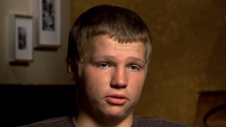 Garrison Brown looking serious in close-up