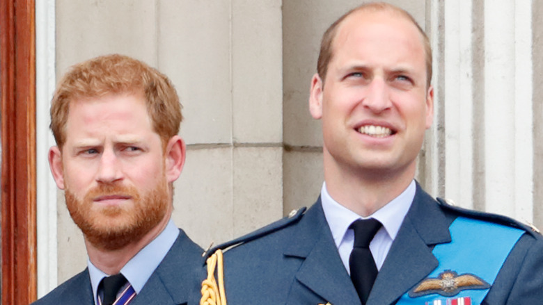 Prince Harry and Prince William on the Buckingham Palace balcony