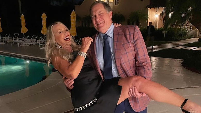 Linda Holliday Bill Belichick laughing