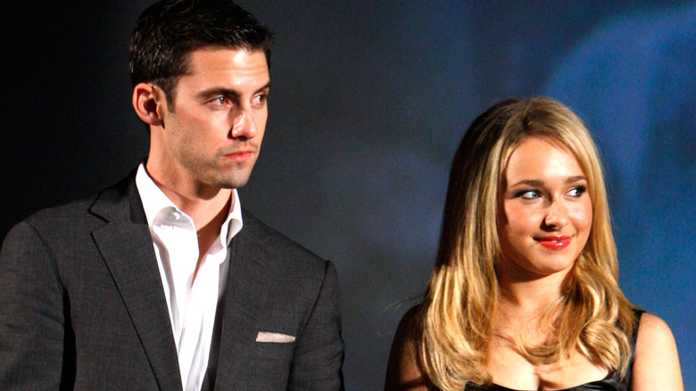 Milo Ventimiglia and Hayden Panettiere onstage together