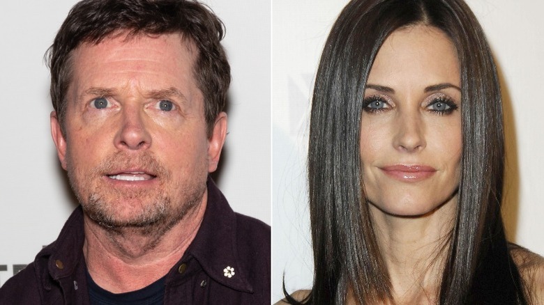 Michael J. Fox and Courteney Cox split image