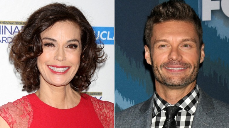 Teri Hatcher with Ryan Seacrest side by side