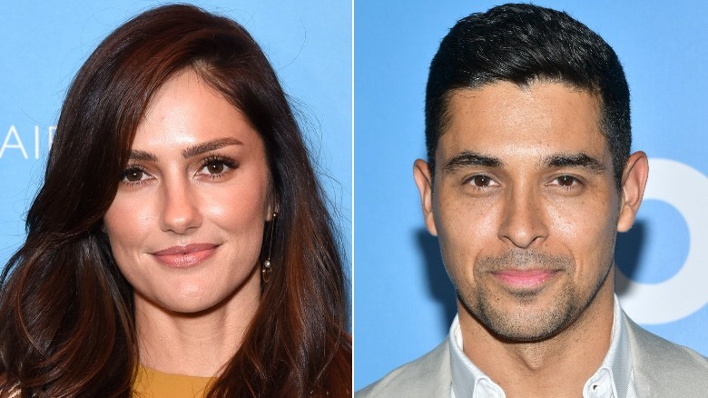 Minka Kelly and Wilmer Valderrama smiling in split image