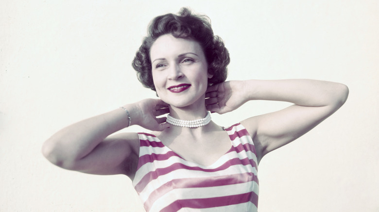 Betty White in stripes