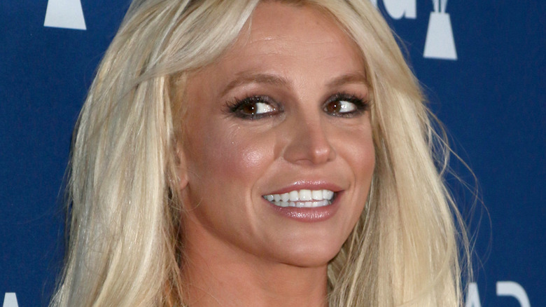  Britney Spears looking to the side smiling