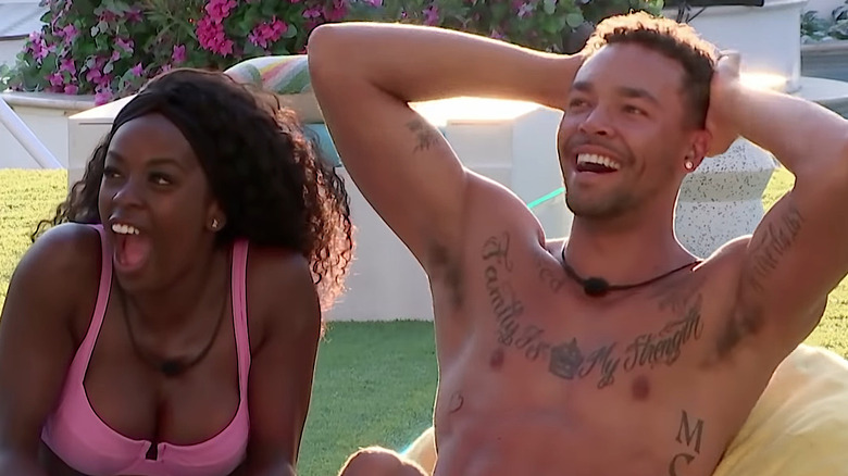 Justine Ndiba and Caleb Corprew on Love Island