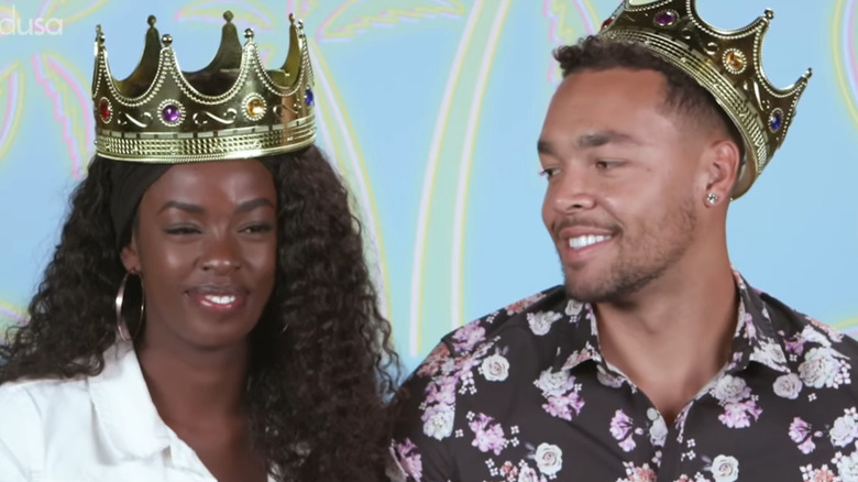 Justine Ndiba and Caleb Corprew on Love Island