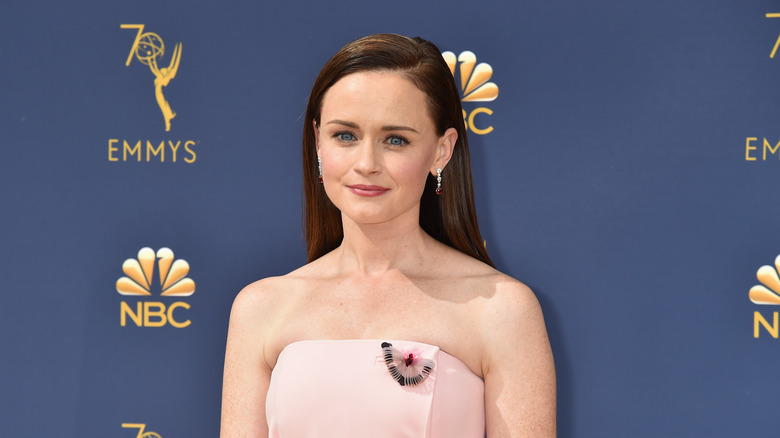 Alexis Bledel in a pink dress