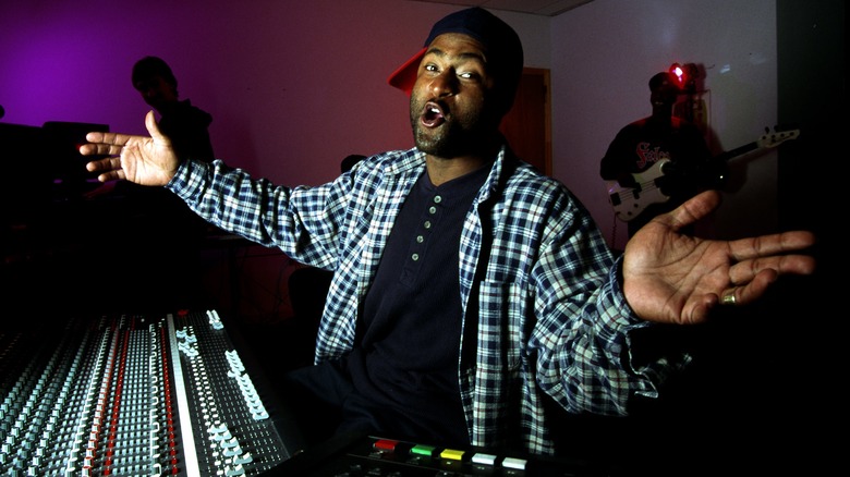 Andre Rison in recording studio